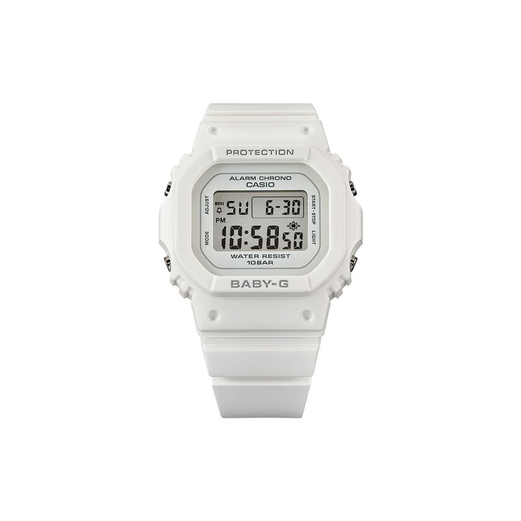 Casio Baby-G Classic Square Trendy Waterproof Student Lightweight Simple Youth White Quartz Movement Resin Strap Women watches BGD-565-7PR