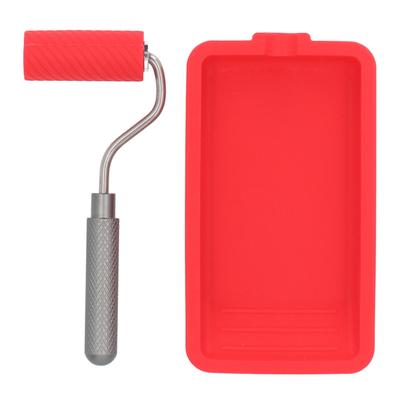 Bandeja para Pintar Casa Set de Rodillo y Brocha Reutilizable Bandeja y Rodillo de Pintura para Renovación del Hogar