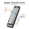 10 Holes KeyC Blues Harmonica Beginner Gifts Brass Reed Plate Black Mouth Organ 20 Tunes