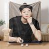 1Pc Cha Eun-woo Print Blanket Soft Comfortable Polyester Throw Blanket Allseason Use Perfect Bedroom Office Outdoor Ideal Christmas Gift Choice Print 