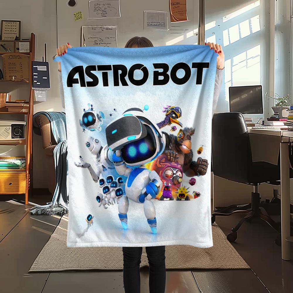 1 Stück ASTRO BOT Aufdruck Flanelldecke, Hohe Qualität für alle Jahreszeiten, Heimdekoration, Wärme und Komfort, Perfekt für Weihnachtsgeschenke