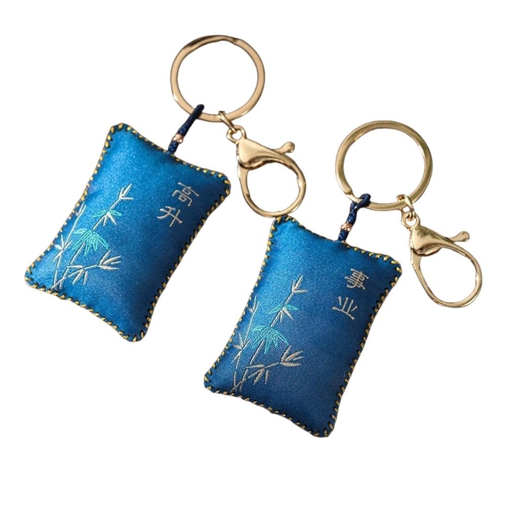 Китайский стиль Китайский львиный кулон Вышитый кулон-мешочек удачи Изящный цветочный брелок для ключей Женский Style H