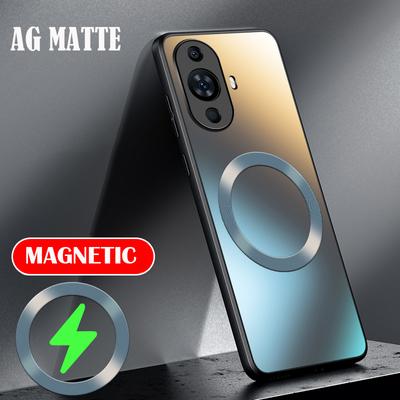 AG Silicon Frosted Matte Magnetic Case for Huawei Mate 60 50 40 30 P60 P50 P40 P30 Nova 12 11 10 9 SE Honor 50 70 90 100 Pro Wireless Charging Cover