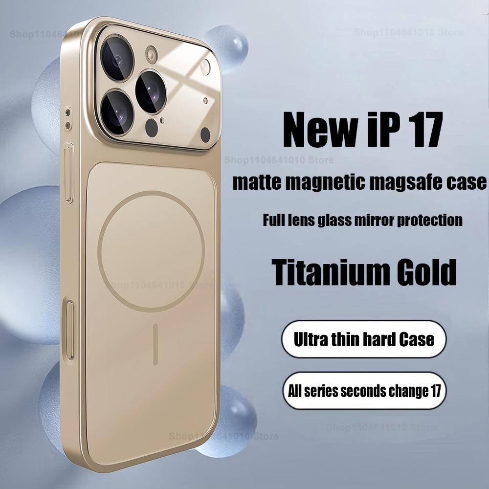 Official Matte Nano Glass Armor Case For iPhone 17 16 15 14 13 Pro Max 17Pro Air For Magsafe Wireless Charge Magnetic Hard Cover