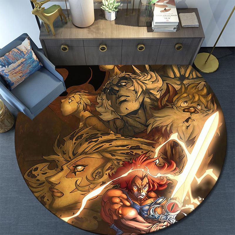 ThunderCats,Round Area Rug,Carpet Rug for Living Room Bedroom Sofa Playroom Decor,Non-slip Floor Mat