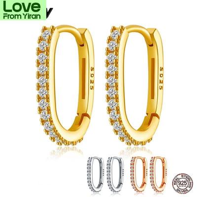 925 Sterling Silver Gold Hoop Earrings For Women Luxury Fine Small Huggie Earring Designer Origin Fashion Jewelry Gifts