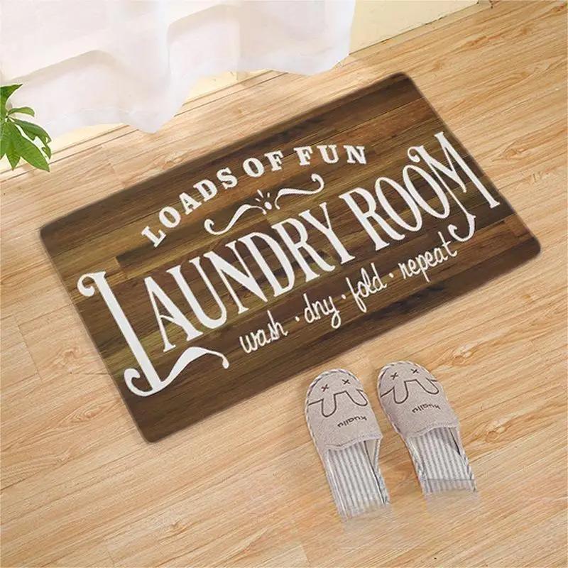 Laundry Room Printed Carpet Non-Slip Soft Entryway Foyer Bedroom Entrance Doormat Laundry Room Floor Mats Home Decoration