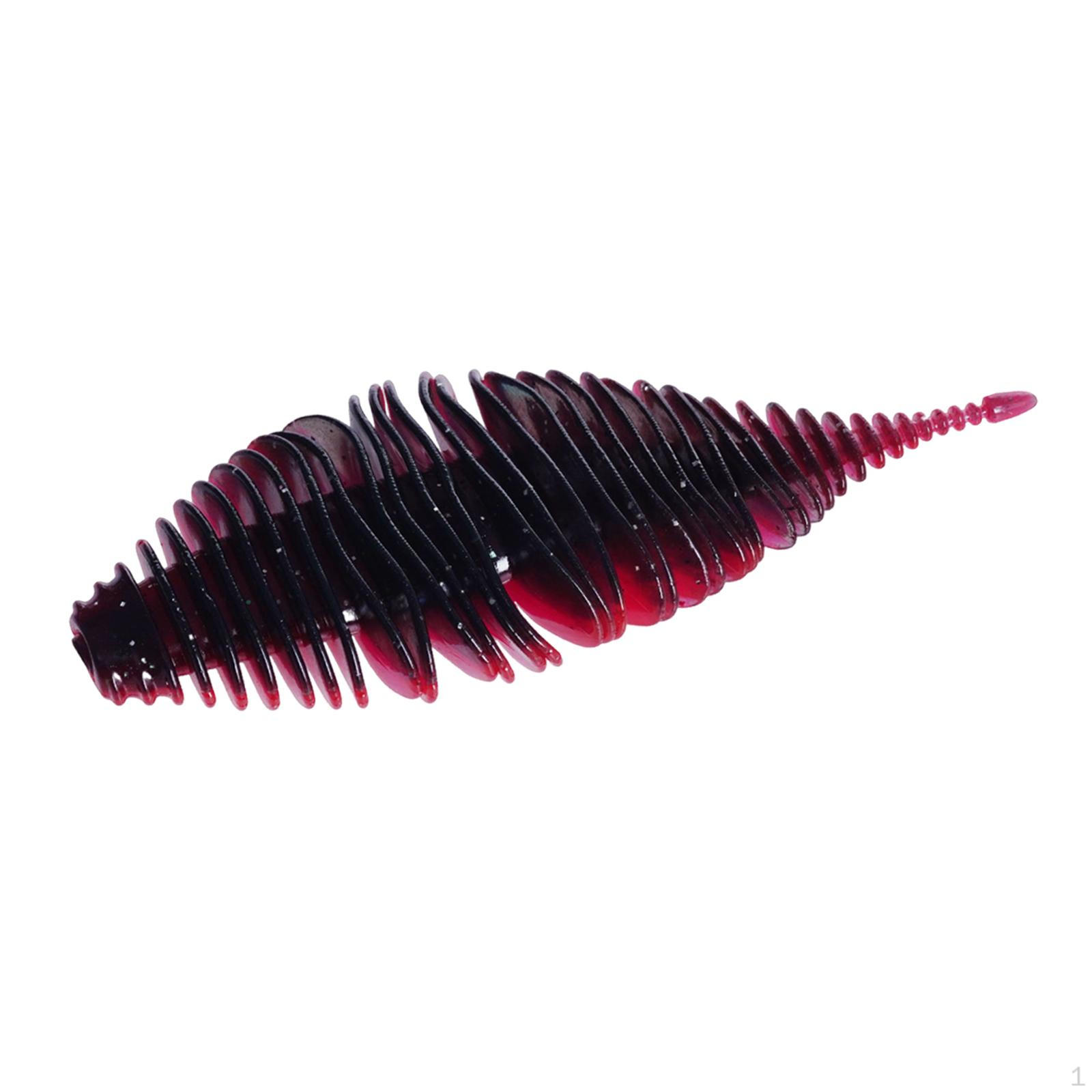 

Soft Fishing Lure Worm Grub Maggots Lure for Trout Bass Freshwater Saltwater Red Black