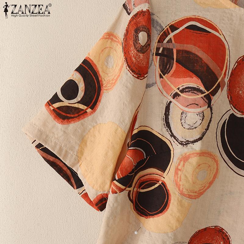 ZANZEA Lässige Bluse mit Rundhalsausschnitt und halblangen Ärmeln für Damen