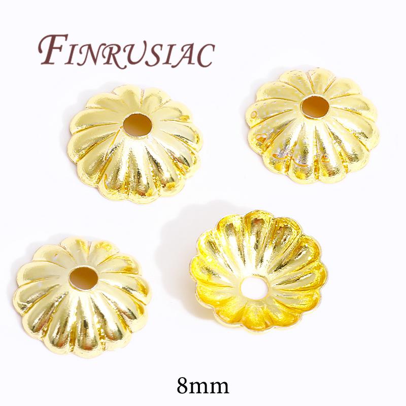 18K/14K Gold Plated Beads Cap For Jewelry Flower Bead Caps Jewelry Making Supplies Spacer Beads DIY Bracelets Accessories