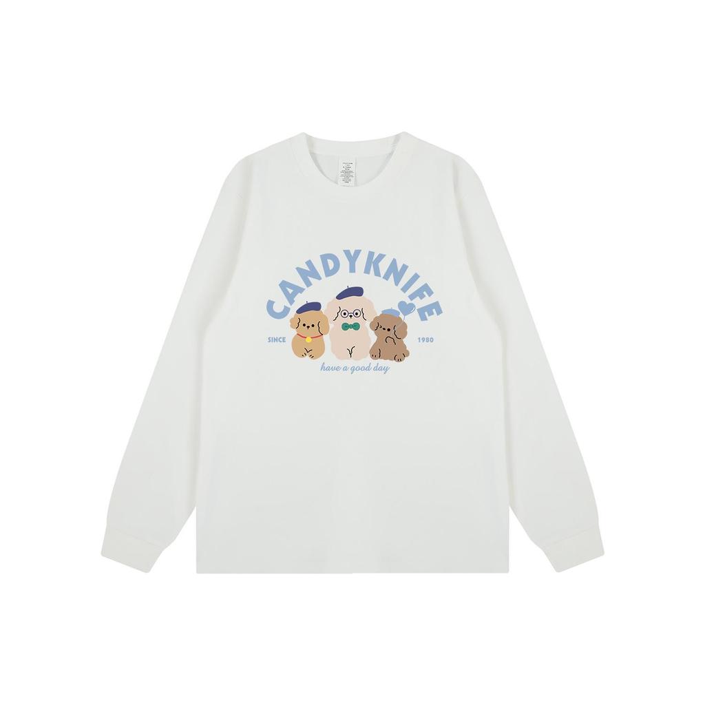 Trendy Cartoon Print Long-Sleeve T-Shirt - Age-Defying, Versatile, and Cozy for Autumn & Winter