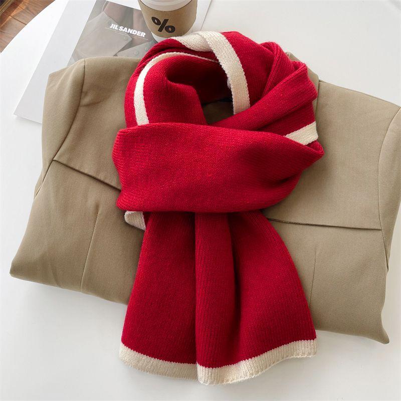 

Women s Autumn Winter Versatile Black Light Luxury Warm Shawl Thickened Winter Knitted Scarf