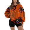 Women's Halloween Printed Round Neck Sweatshirt for Holiday and Casual Wear