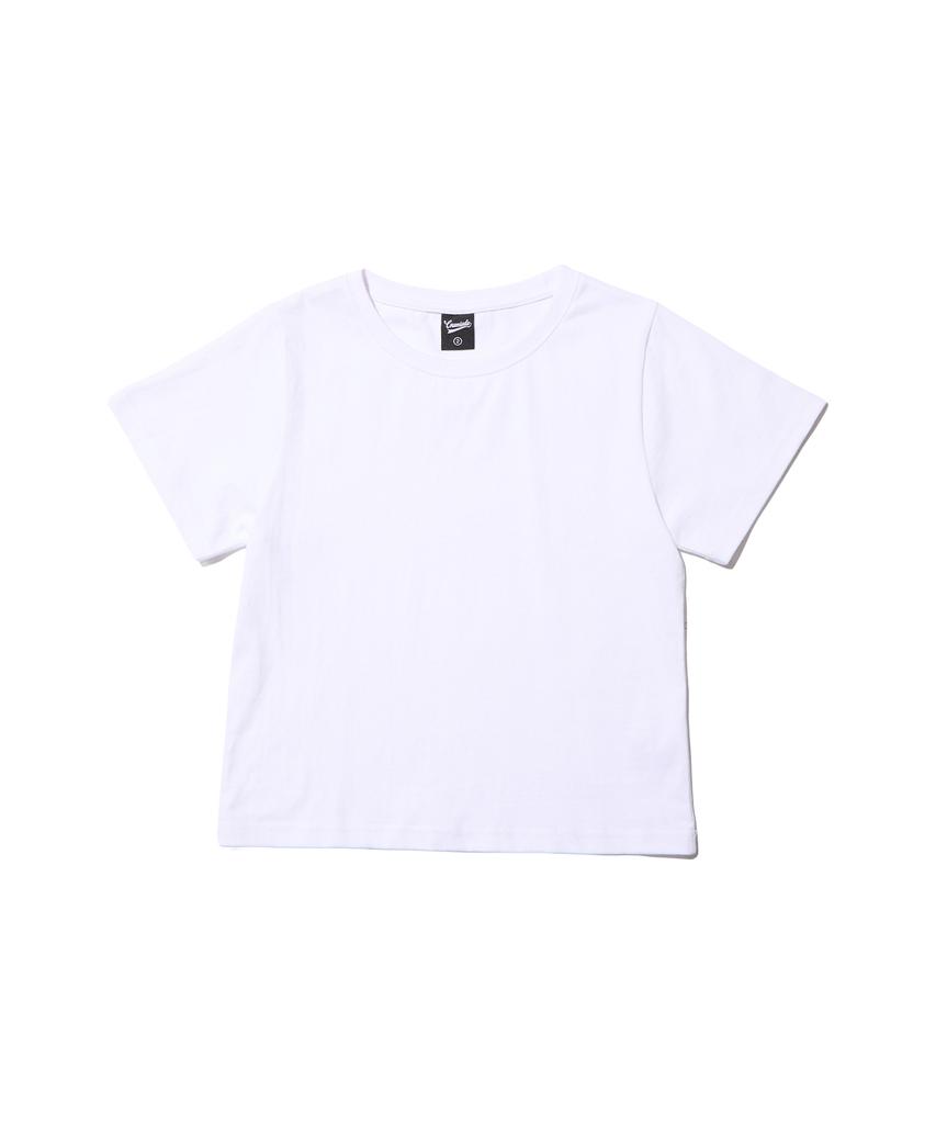 CREAM SODA LAB Women'S Standard Fit Cropped Short Sleeve Tee White