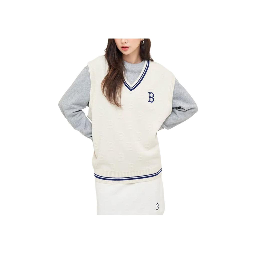 Boston Red Sox Knit Vest Striped V-Neck Unisex Vest Light-Cream 3AKPM0244-43CRD