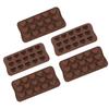 Heart Shape Baking Mold 15 Cavity Dishwasher Safe Stick Proof Silicone Molds for Candy Chocolate Ice Cubes 5pcs