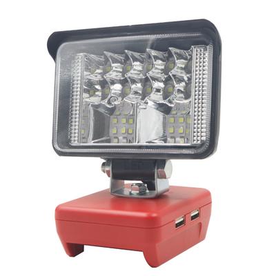 Wireless LED Work Light 3inch  18LED 2800LM Dual USB Port for Milwaukee Cordless M18 18V Battery
