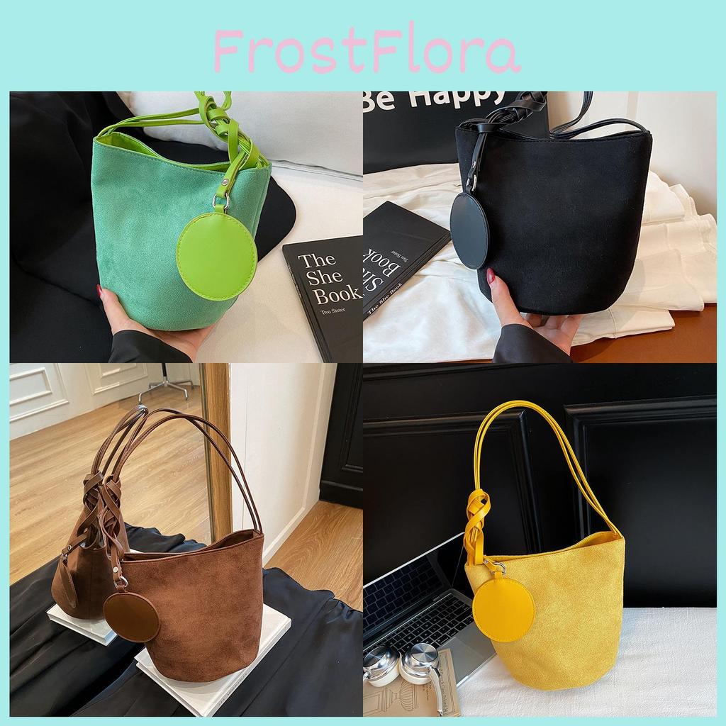 Minimalist Pu Water Bucket Shoulder Bag For Daily Use With Inner Pouch And Stylish Stitching