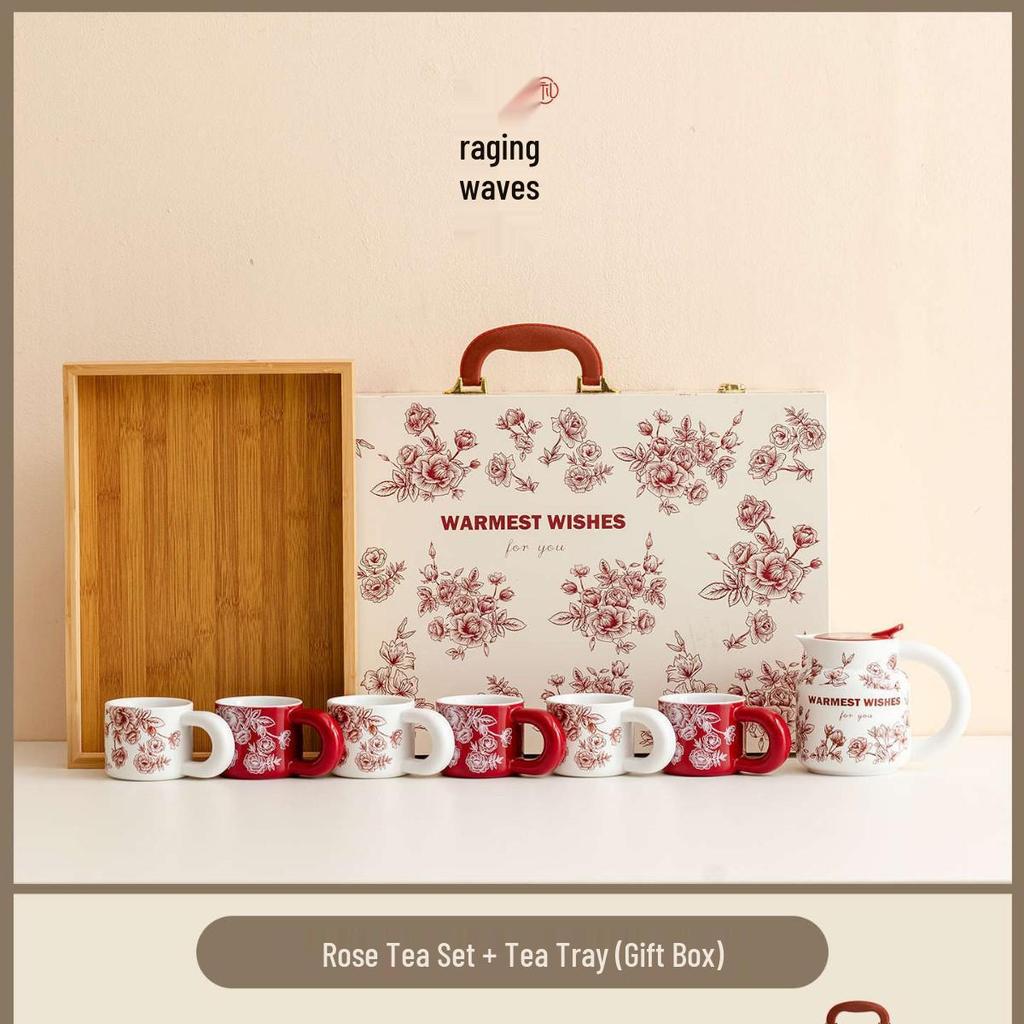Newlywed Tea Set: Teapot & Teacups Gift for Couples & Friends