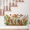 Colorful Mushroom Forest Floral Wall Stickers, Self-Adhesive Decor for Entryway Bedroom Living Room Staircase Decoration