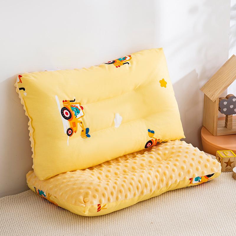 1pcs AB Double-sided Children's Sleep Pillow 3D Three-dimensional Bean Velvet Kindergarten Pillow Core Breathable and Dry Cartoon Printed Pillows
