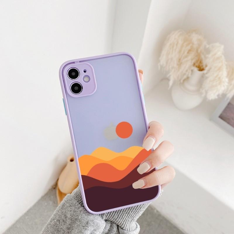 Geometric Minimalist Phone Case For IPhone 14 13 12 11 Mini Pro Max XS X Max XR 8 7 Plus SE 2022 Skin Color Phone Cover