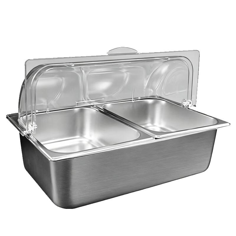 304 Stainless Steel Buffet Food Pan with Transparent Lid