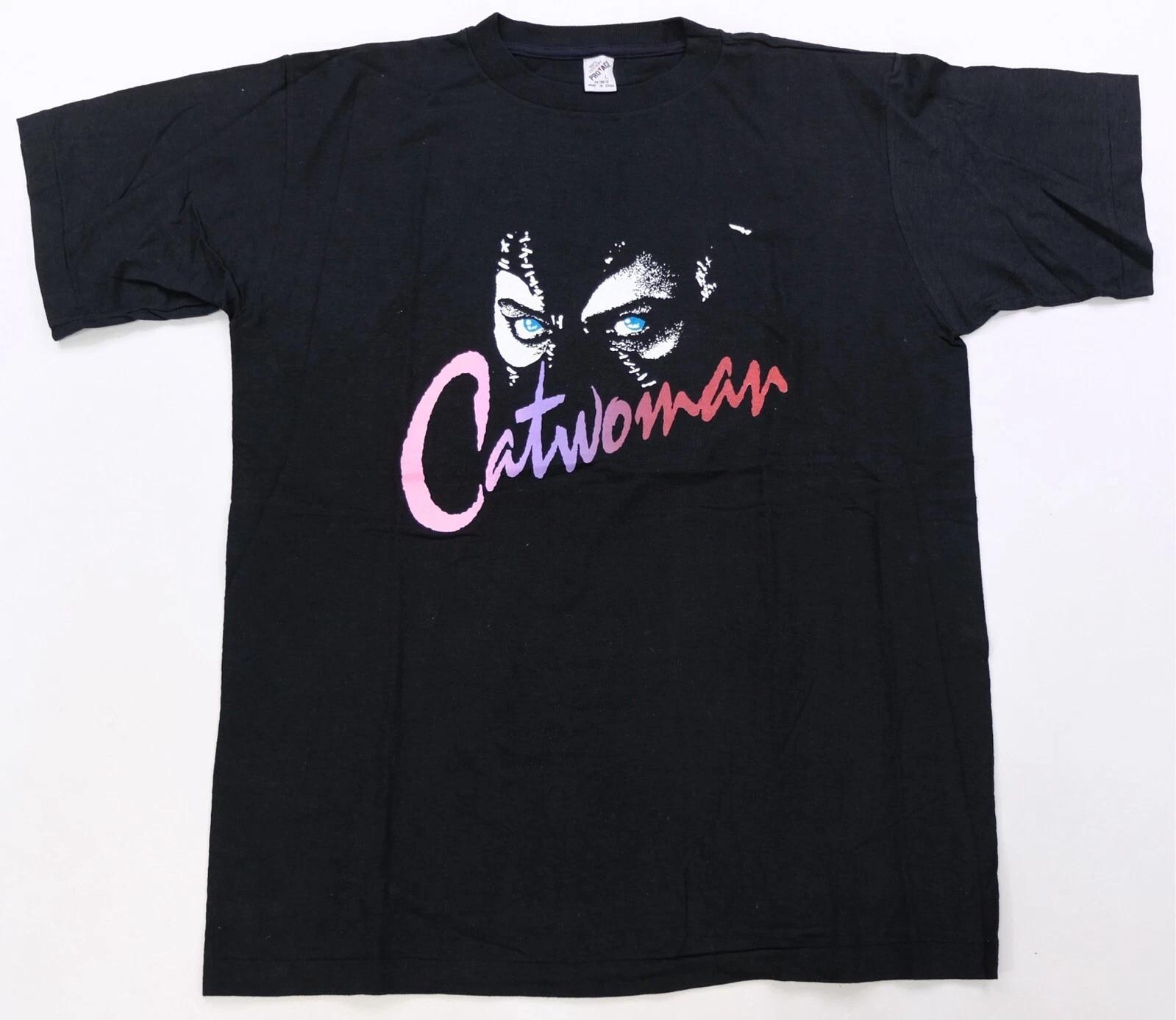 Rare Vintage PRO ACE Catwoman DC Comics Batman Superhero T Shirt 90s Black SZ L 2XL