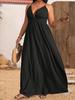 Summer New Fashionable and Elegant High-end Thin Shoulder Straps Solid Color Women's Dress Long Dress