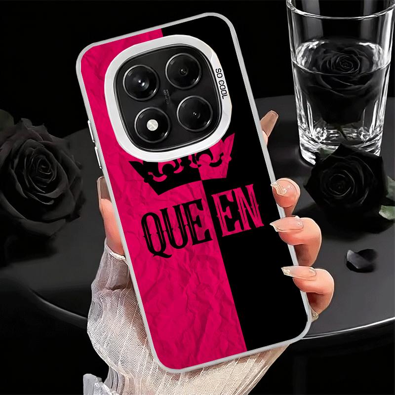 Queen King Couple Theme Soft Phone Case for Xiaomi Redmi Note 13 14 15 Pro Plus 12S 12 11S 11 11T 10S 10 Shockproof Cover Back S