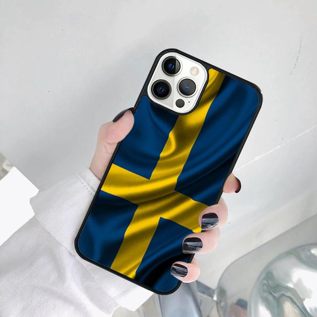 Custodia Cover Bandiera Svedese Per iPhone 17 Air 15 Pro MAX 16 Plus 14 11 12 13