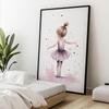 Tańcząca Balerina - Różowa Magia Tańcząca Balerina - Różowa Magia, 30X40 Cm, Rama Aluminiowa Złota, Papier Matowy 230 Gsm