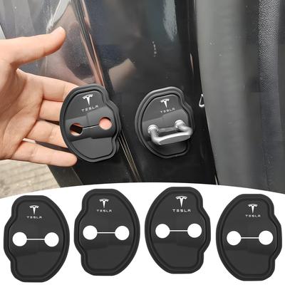 4Pcs Car Door Shock Absorber Universal Flexible Door Lock Protector Silicone for Model 3 Model S Model X  Coil Mod WYE K80