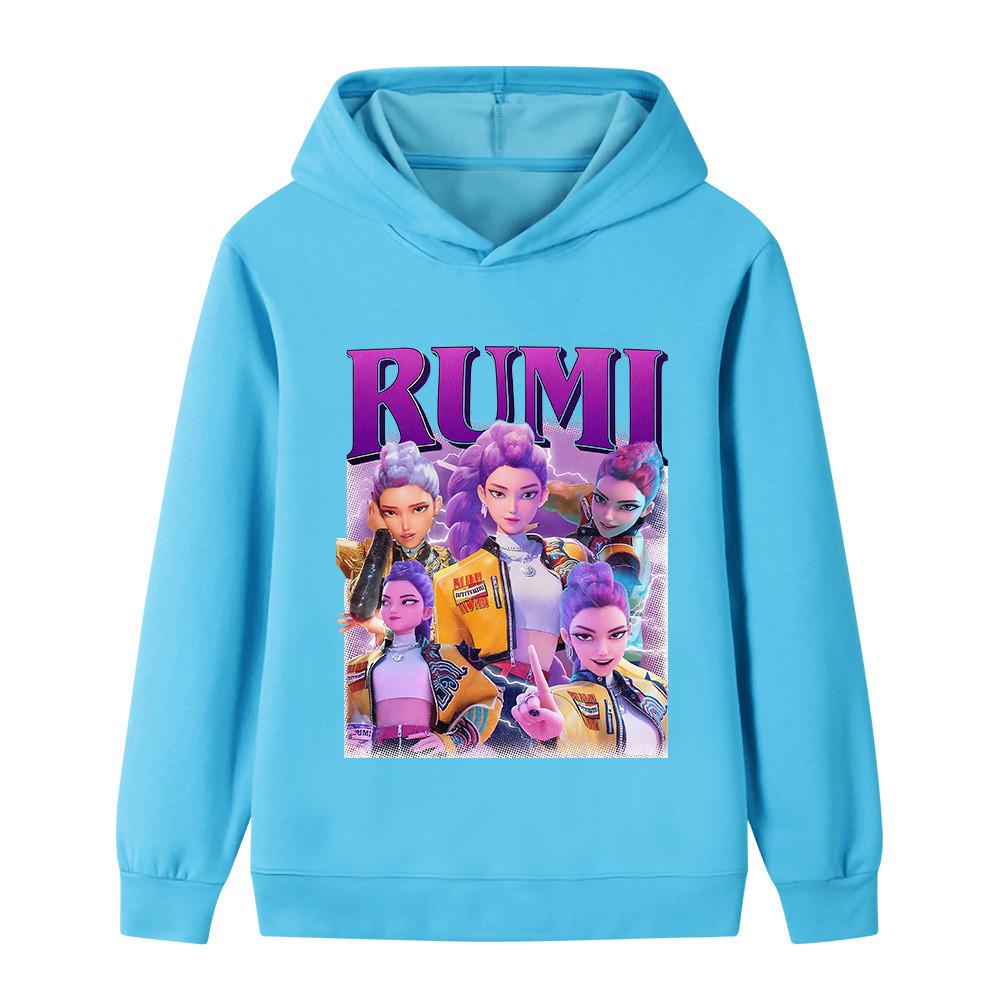 B1208 Kids Boys Girls Kpop Rumi Zoey Mira Print Long Sleeves Hoodie