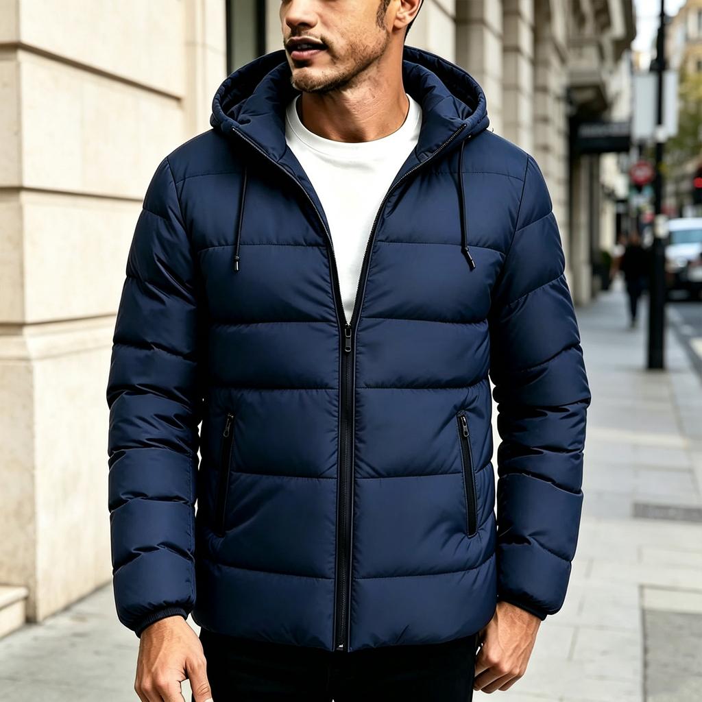 Men's Winter Padded Jacket Korean Trendy Warm Coat for Fall and Winter