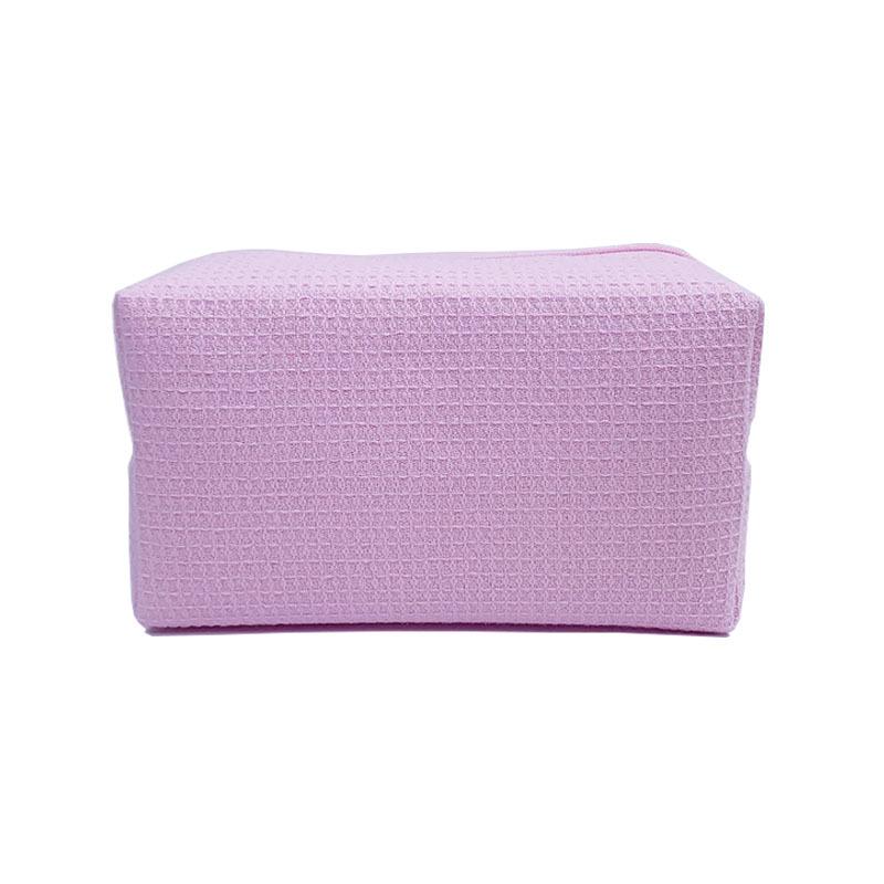 Trending Waffle Cosmetic Bag: Solid Color, Spacious, Women's Handheld Toiletry Organizer