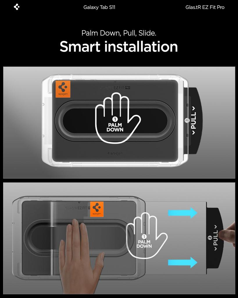Spigen Galaxy Tab S11 Glass Screen Protector with Application 9H Tempered Glass with Nano Coating and Shatterproof 1 Screen Protector Kit, Protection,