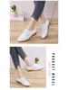 Women's White Lace-up Round Toe Non-slip Genuine Leather Flat Shoes - Casual & Versatile Korean Style