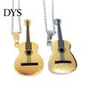 Men Women Rock Guitar Pendant Stainless Steel Necklace Jewelry Musician Gift