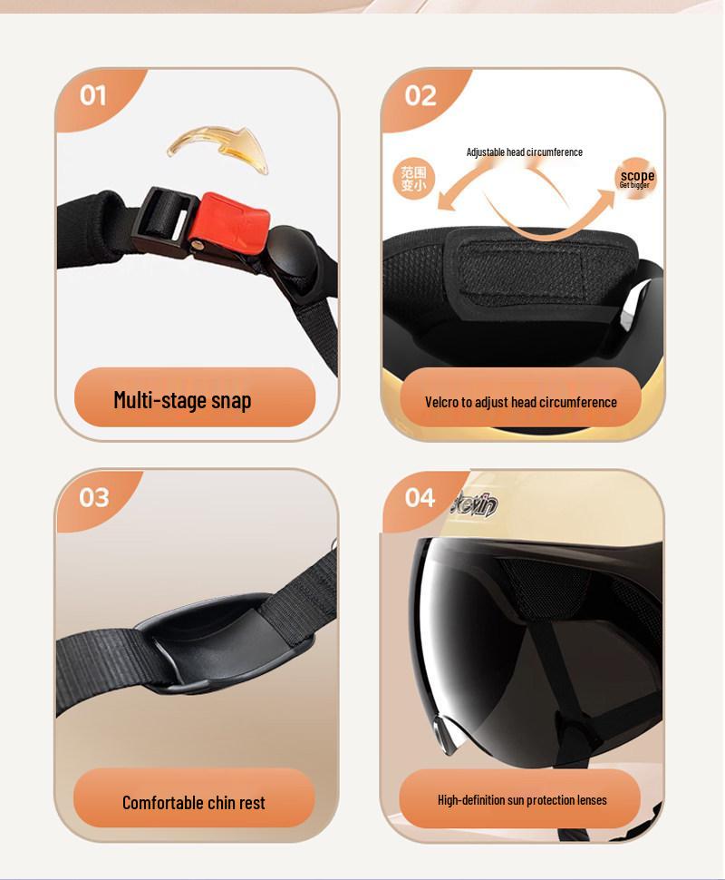 Certified Cute Panda Electric Vehicle Helmet for All Seasons - Unisex Motorcycle & Scooter Half Helmet