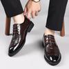 Men's British Style Brogue Leather Derby Shoes - Genuine Leather, Lace-up, Formal & Casual