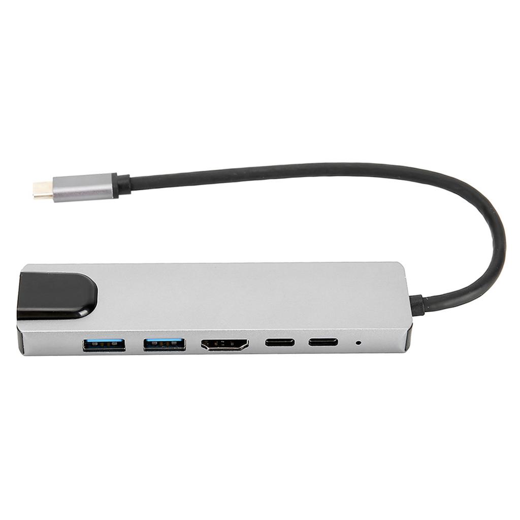 TypeC 6 in 1 Hub MultiFunctional Expansion Dock TypeC to UHd TYPEc HDTvSsrj45
