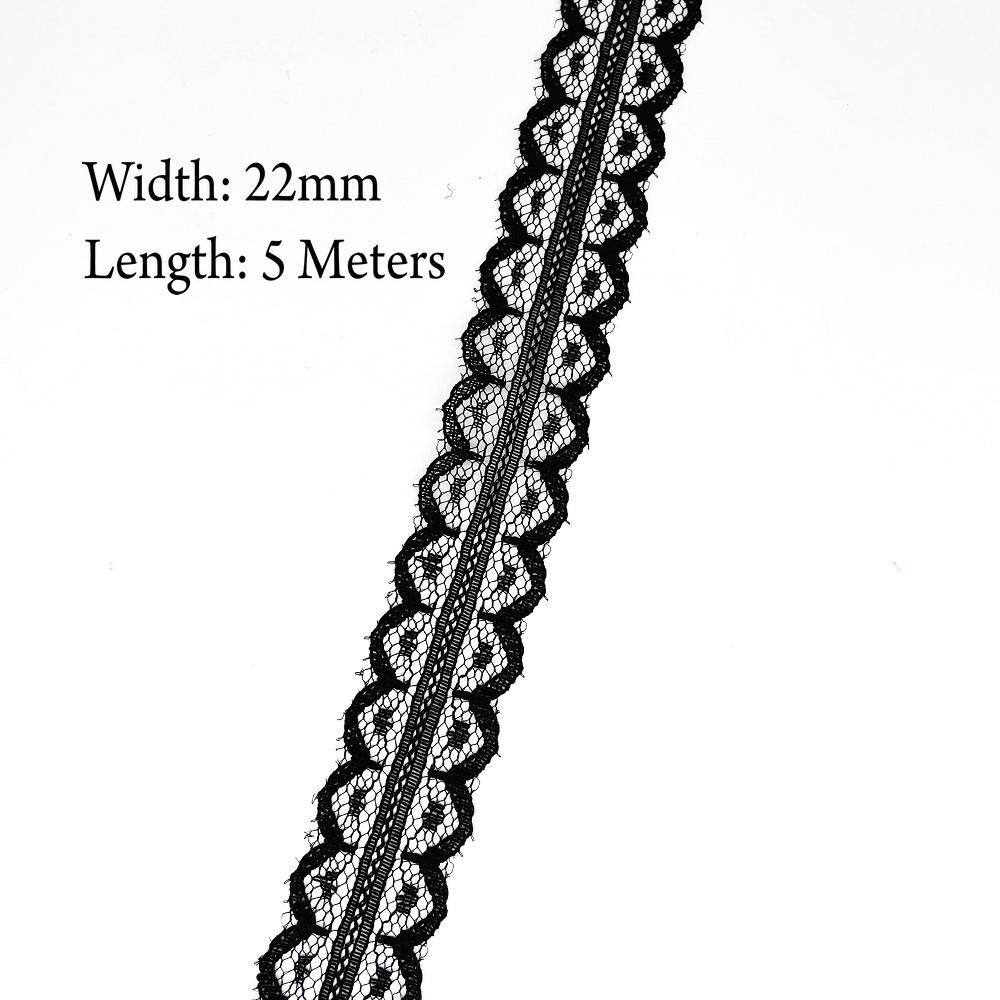 5 Meter Weiß Schwarz Spitzenband Sortierte Muster Borten für Geschenkverpackung Weihnachten Hochzeitsdekorationen DIY Basteln Nähzubehör