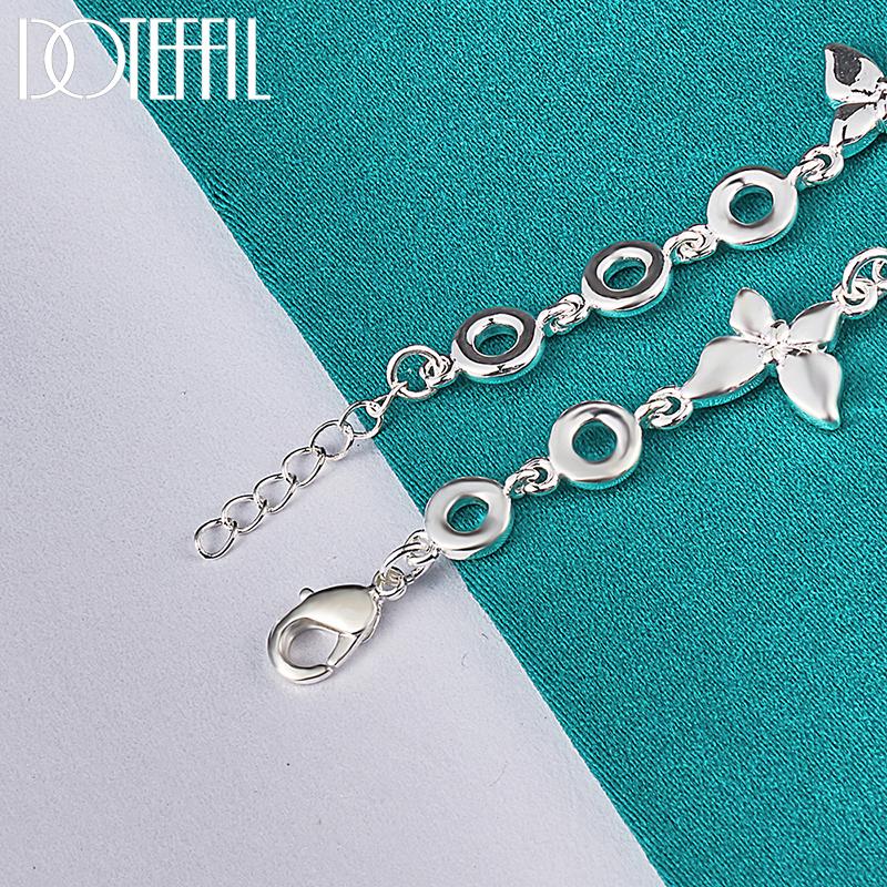 Five Butterfly Chain Bracelet For Woman Fashion Charm Copper Color Wedding Party Engagement Jewelry