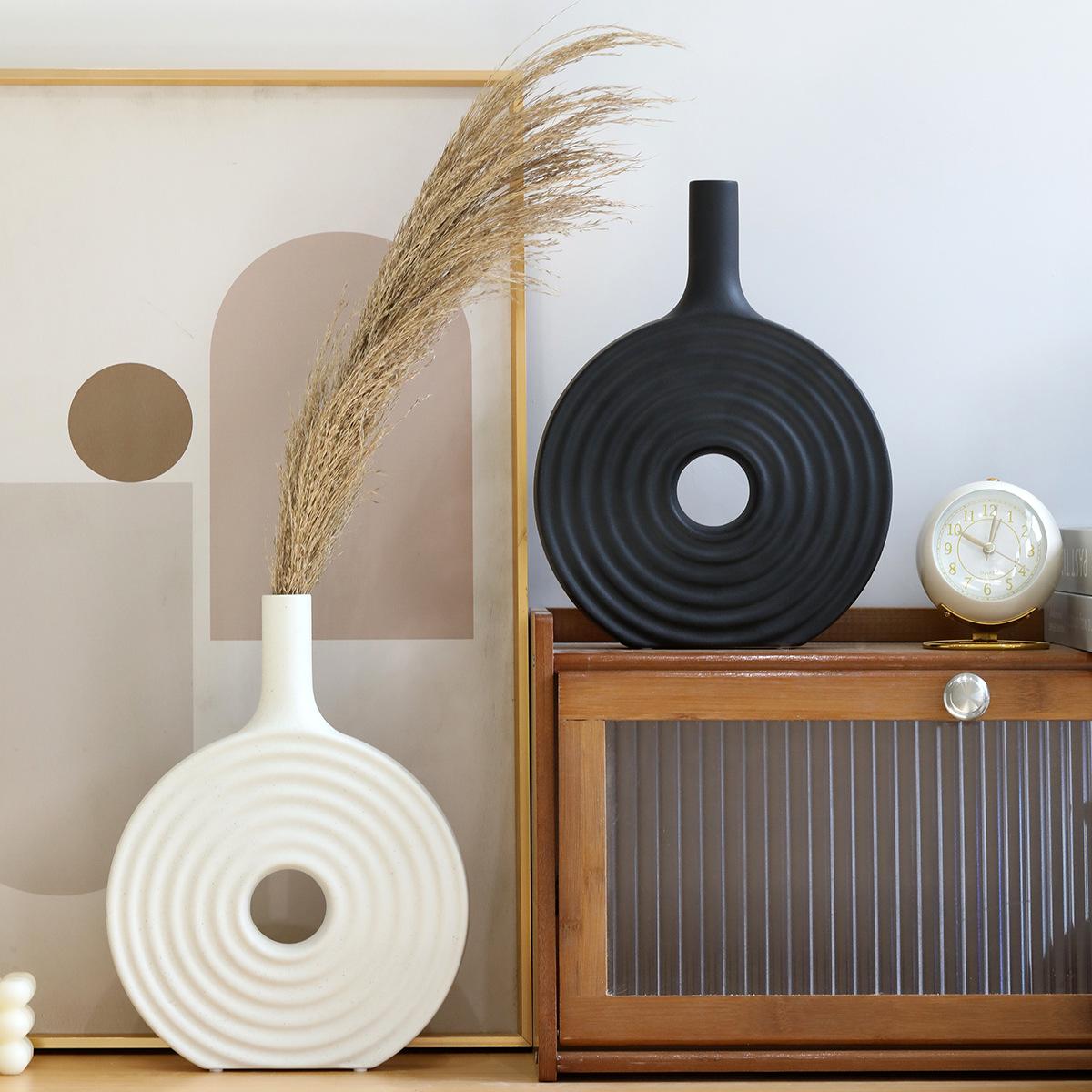 

Ceramic Vase Geometric Spiral Hollow Ceramic Vase Flower Vase Floral Arrangement Accessories Home Decoration Accessories белый