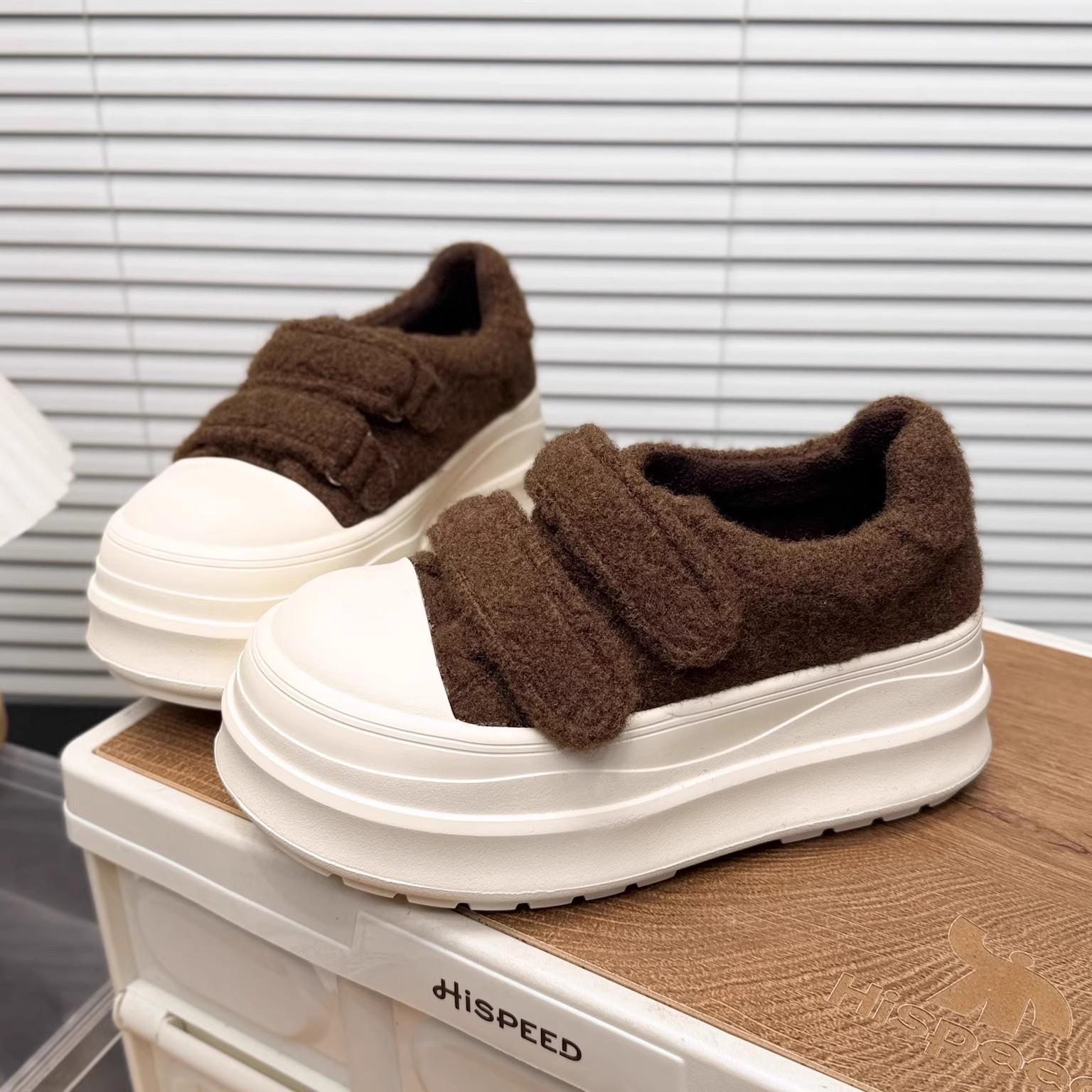 

Women s Fur One Thick Bottom Heightening Velcro Winter Lightweight Padded Warm Snow Boots Non-slip Wear Casual Sneakers a Stirrup Cotton Boots 39