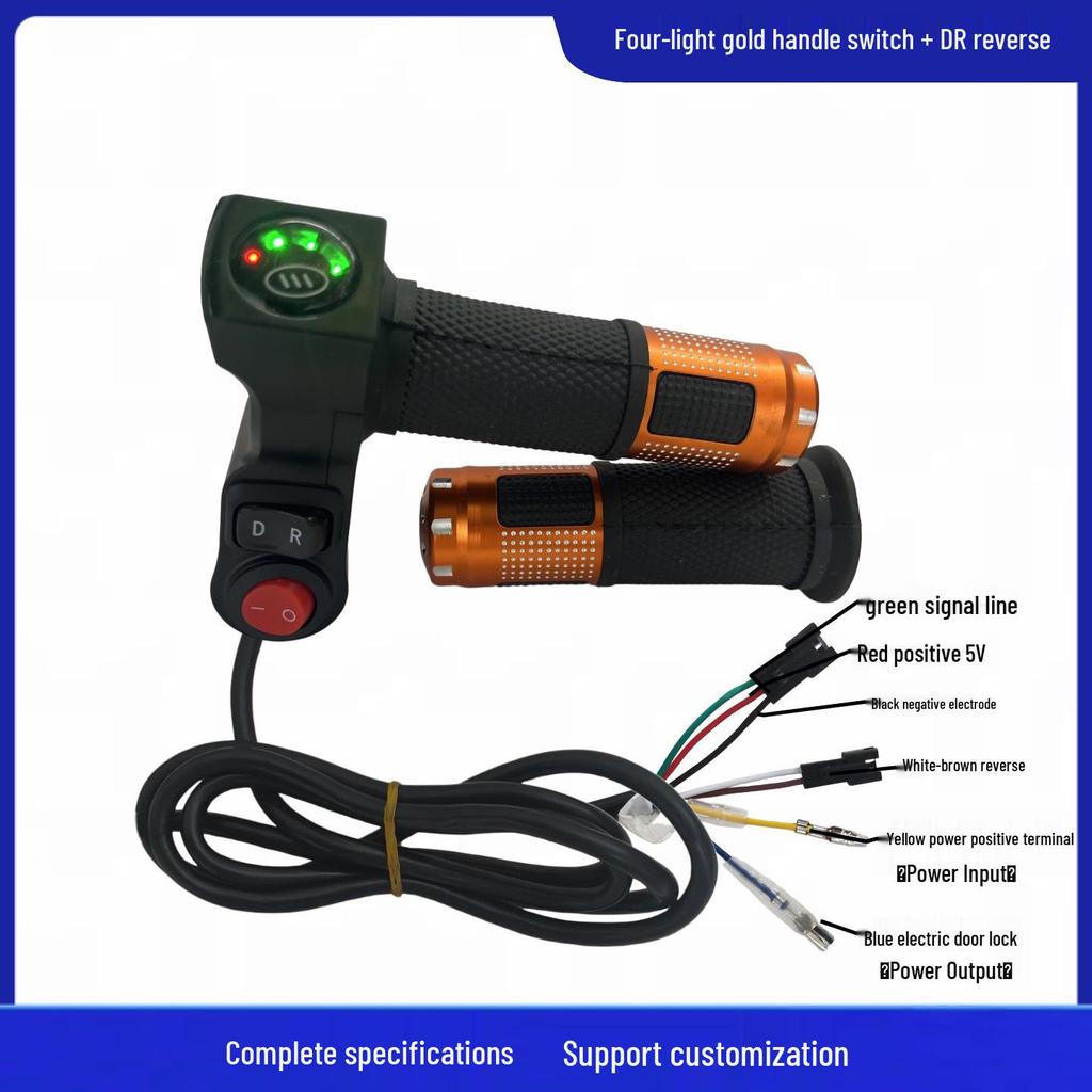 Four-Light Switch with Voltage Display Electric Vehicle Throttle Grip