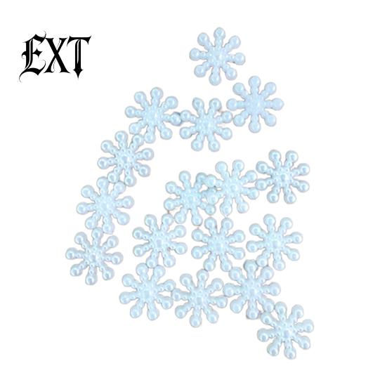 DIY Snowflake 100Pcs Decorations Attractive Wear-resistant Cute Artificial Flatback Pearl Faux for Christmas 100