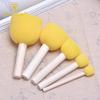 5-Piece Early Education DIY Kindergarten Painting Brushes with Wooden Handles and Sponge Stamps