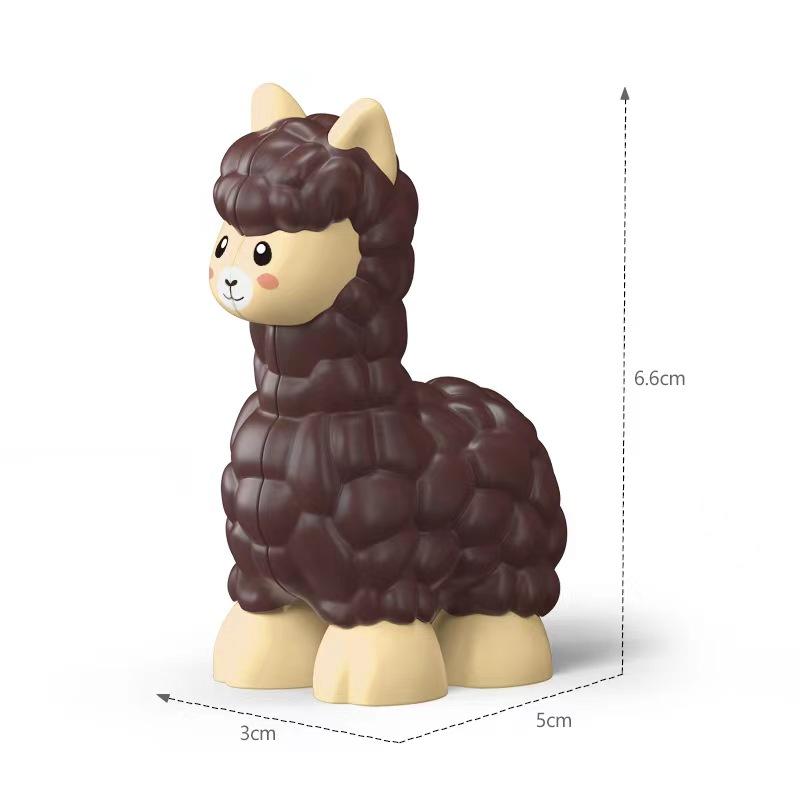 Big Building Blocks Zoo Animal Figure Accessories Frog Snail Dog Comptatible Large Bricks Children Kids Assembly Toys Party Gift